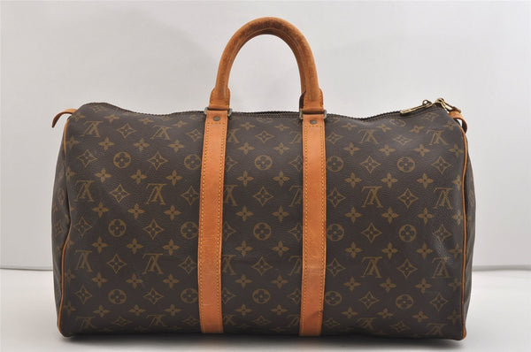 Authentic Louis Vuitton Monogram Keepall 45 Travel Boston Bag M41428 LV 6058J