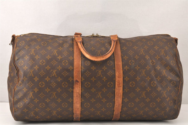 Auth Louis Vuitton Monogram Keepall Bandouliere 60 Boston Bag Old Model 6058K