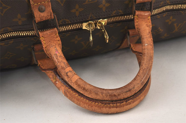 Auth Louis Vuitton Monogram Keepall Bandouliere 60 Boston Bag Old Model 6058K