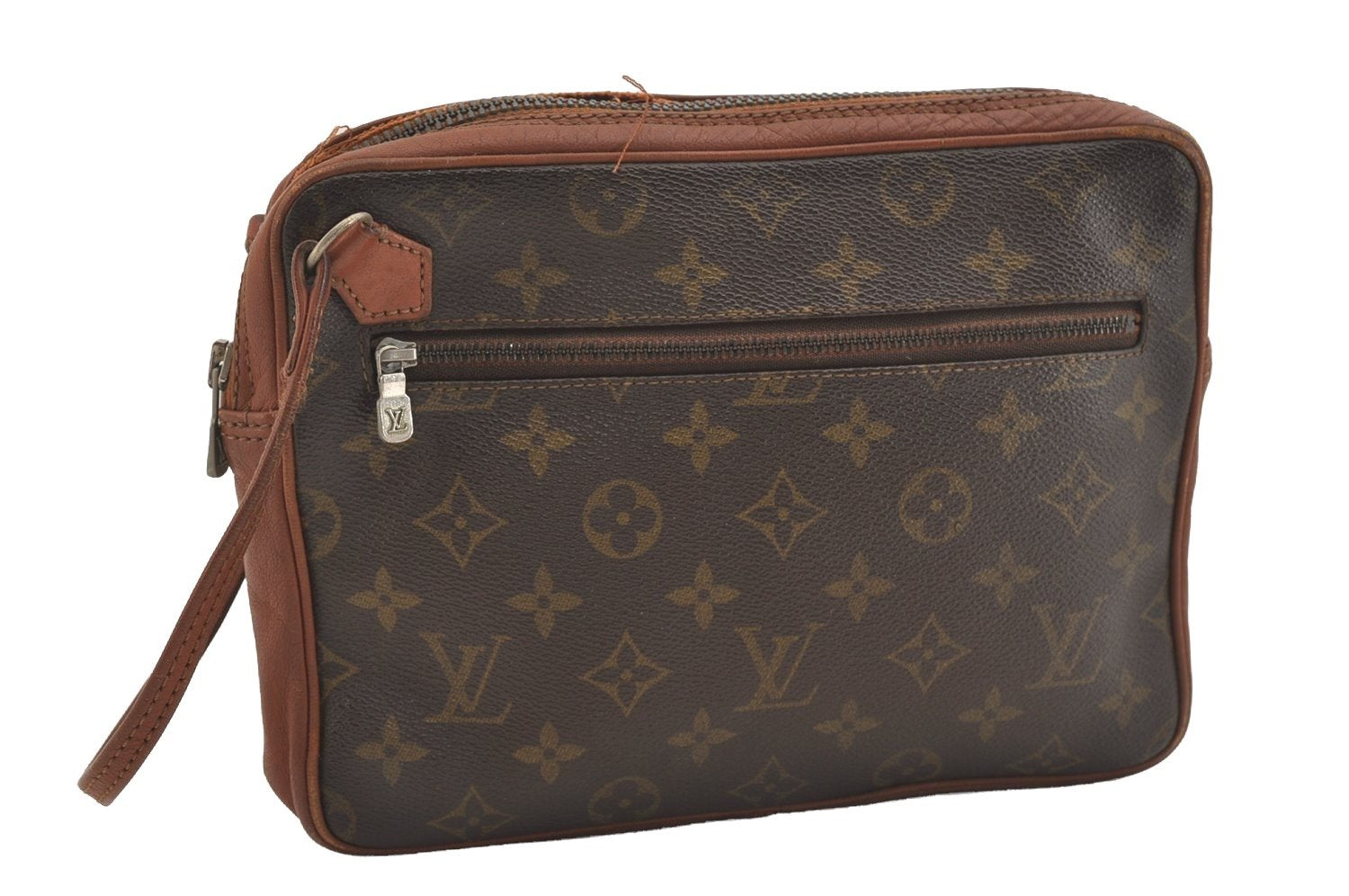 Authentic Louis Vuitton Monogram Pochette Sport Clutch Bag Old Model Junk 6059J
