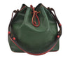 Authentic Louis Vuitton Epi Petit Noe Bi-color Green x Red Drawstring Bag 6061J