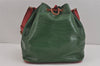 Authentic Louis Vuitton Epi Petit Noe Bi-color Green x Red Drawstring Bag 6061J