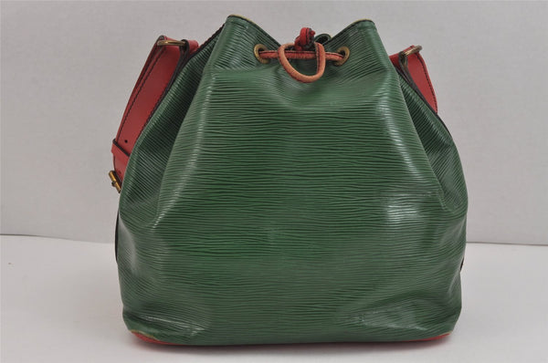 Authentic Louis Vuitton Epi Petit Noe Bi-color Green x Red Drawstring Bag 6061J