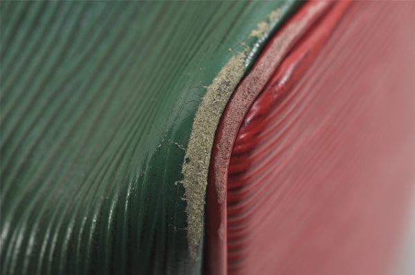 Authentic Louis Vuitton Epi Petit Noe Bi-color Green x Red Drawstring Bag 6061J