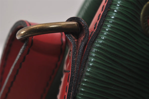Authentic Louis Vuitton Epi Petit Noe Bi-color Green x Red Drawstring Bag 6061J