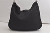 Authentic GUCCI Vintage Bamboo Shoulder Tote Bag Nylon Leather Black 6062K