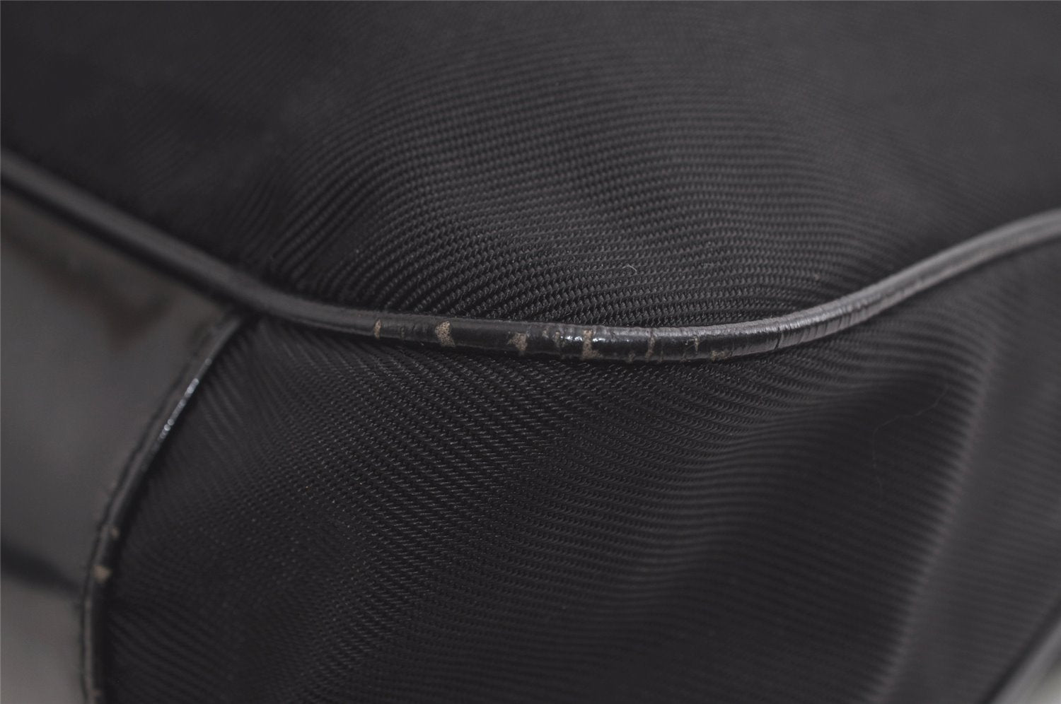 Authentic GUCCI Vintage Bamboo Shoulder Tote Bag Nylon Leather Black 6062K
