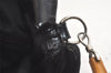 Authentic GUCCI Vintage Bamboo Shoulder Tote Bag Nylon Leather Black 6062K