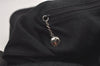 Authentic GUCCI Vintage Bamboo Shoulder Tote Bag Nylon Leather Black 6062K