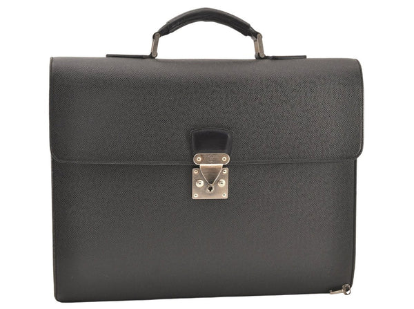 Auth Louis Vuitton Taiga Moskova Briefcase Business Bag Black M30032 LV 6063K