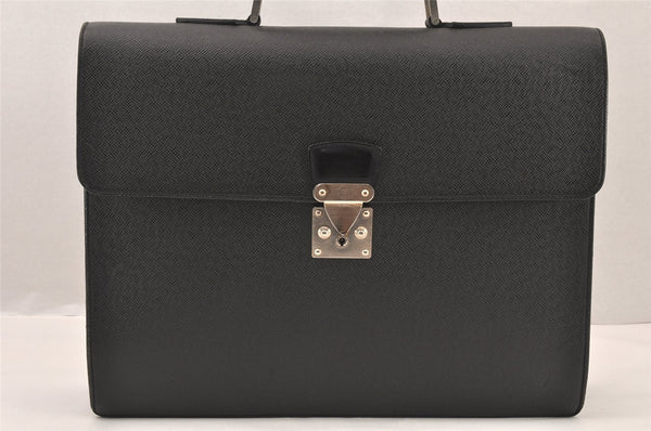 Auth Louis Vuitton Taiga Moskova Briefcase Business Bag Black M30032 LV 6063K