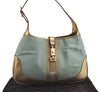 Authentic GUCCI Sherry Line Jackie Shoulder Bag Canvas Leather Light Blue 6067J