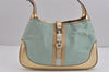 Authentic GUCCI Sherry Line Jackie Shoulder Bag Canvas Leather Light Blue 6067J