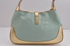 Authentic GUCCI Sherry Line Jackie Shoulder Bag Canvas Leather Light Blue 6067J