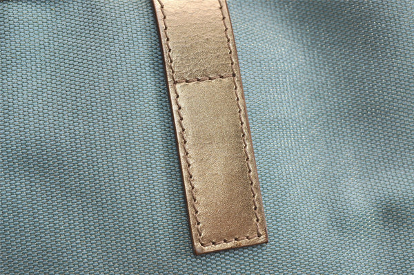 Authentic GUCCI Sherry Line Jackie Shoulder Bag Canvas Leather Light Blue 6067J