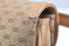 Authentic GUCCI Micro GG Canvas Leather Shoulder Cross Body Bag Brown 6067K