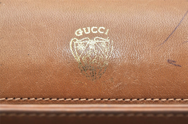 Authentic GUCCI Micro GG Canvas Leather Shoulder Cross Body Bag Brown 6067K