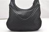 Authentic GUCCI Vintage Bamboo Shoulder Hand Bag Nylon Leather Black 6068K