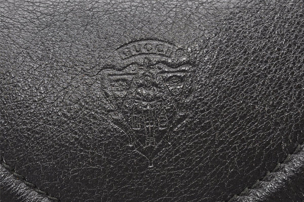 Authentic GUCCI Vintage Bamboo Shoulder Hand Bag Nylon Leather Black 6068K