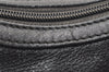Authentic GUCCI Vintage Bamboo Shoulder Hand Bag Nylon Leather Black 6068K