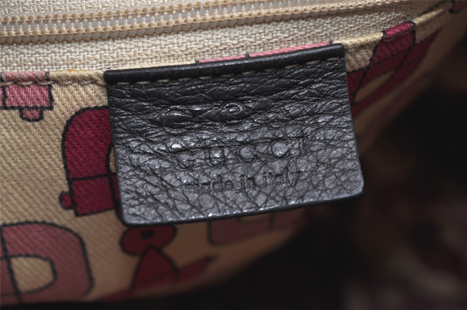 Authentic GUCCI Vintage Bamboo Shoulder Hand Bag Nylon Leather Black 6068K