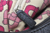 Authentic GUCCI Vintage Bamboo Shoulder Hand Bag Nylon Leather Black 6068K