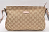 Authentic GUCCI Shoulder Cross Body Bag GG Canvas Leather 189749 Beige 6069K