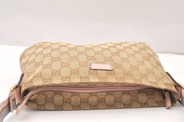 Authentic GUCCI Shoulder Cross Body Bag GG Canvas Leather 189749 Beige 6069K