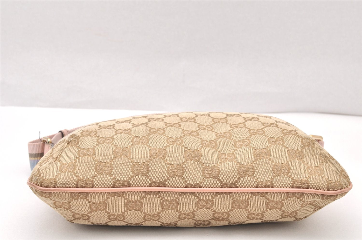 Authentic GUCCI Shoulder Cross Body Bag GG Canvas Leather 189749 Beige 6069K