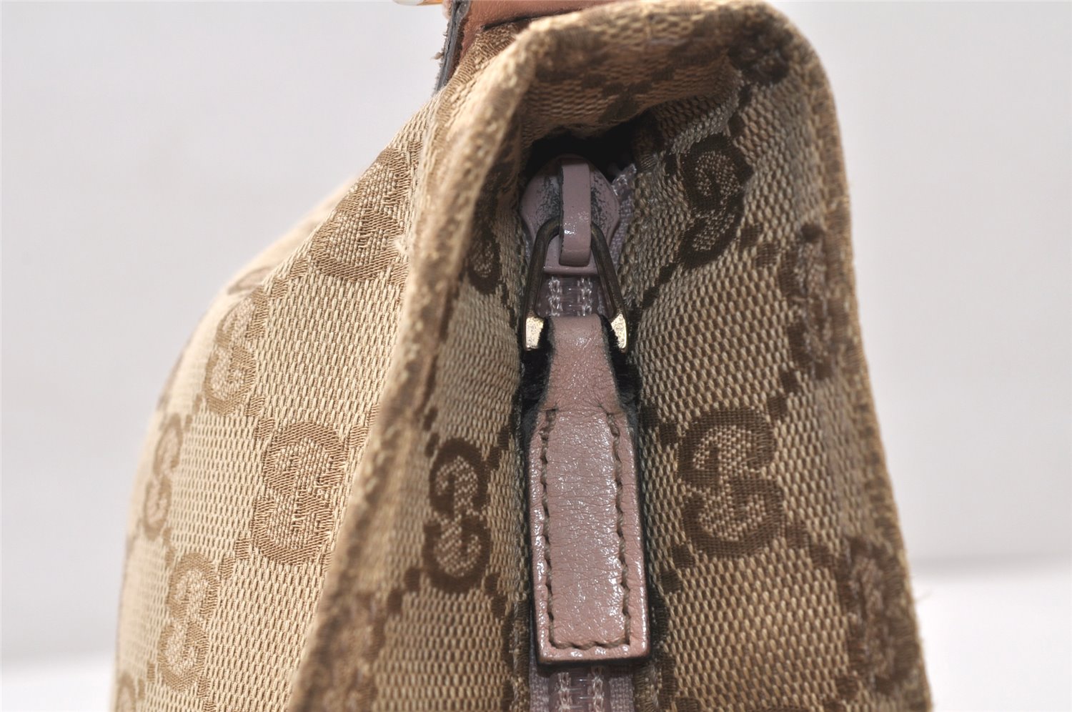 Authentic GUCCI Shoulder Cross Body Bag GG Canvas Leather 189749 Beige 6069K