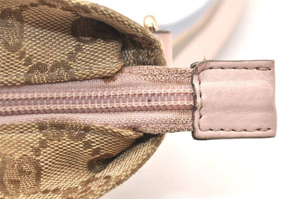 Authentic GUCCI Shoulder Cross Body Bag GG Canvas Leather 189749 Beige 6069K