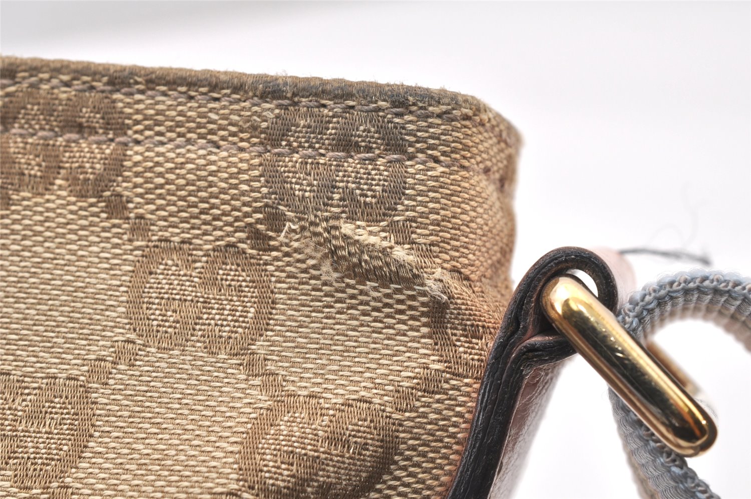 Authentic GUCCI Shoulder Cross Body Bag GG Canvas Leather 189749 Beige 6069K