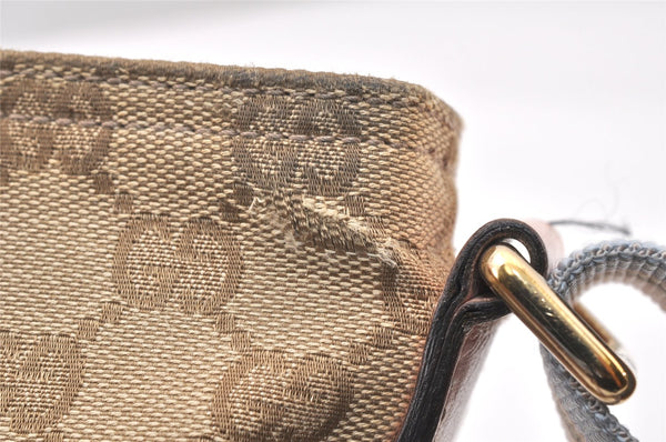 Authentic GUCCI Shoulder Cross Body Bag GG Canvas Leather 189749 Beige 6069K