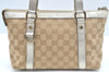 Authentic GUCCI Abbey Shoulder Tote Bag GG Canvas Leather 141471 Beige 6070J