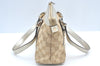 Authentic GUCCI Abbey Shoulder Tote Bag GG Canvas Leather 141471 Beige 6070J