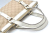 Authentic GUCCI Abbey Shoulder Tote Bag GG Canvas Leather 141471 Beige 6070J