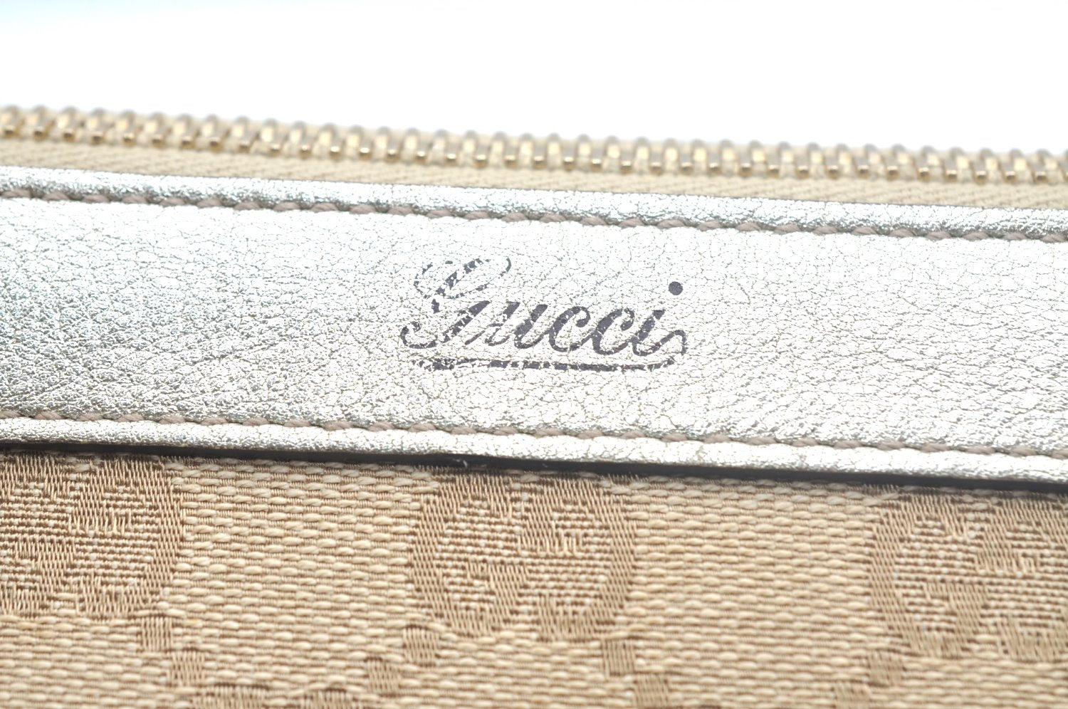 Authentic GUCCI Abbey Shoulder Tote Bag GG Canvas Leather 141471 Beige 6070J