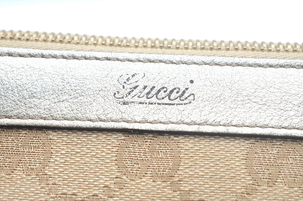 Authentic GUCCI Abbey Shoulder Tote Bag GG Canvas Leather 141471 Beige 6070J