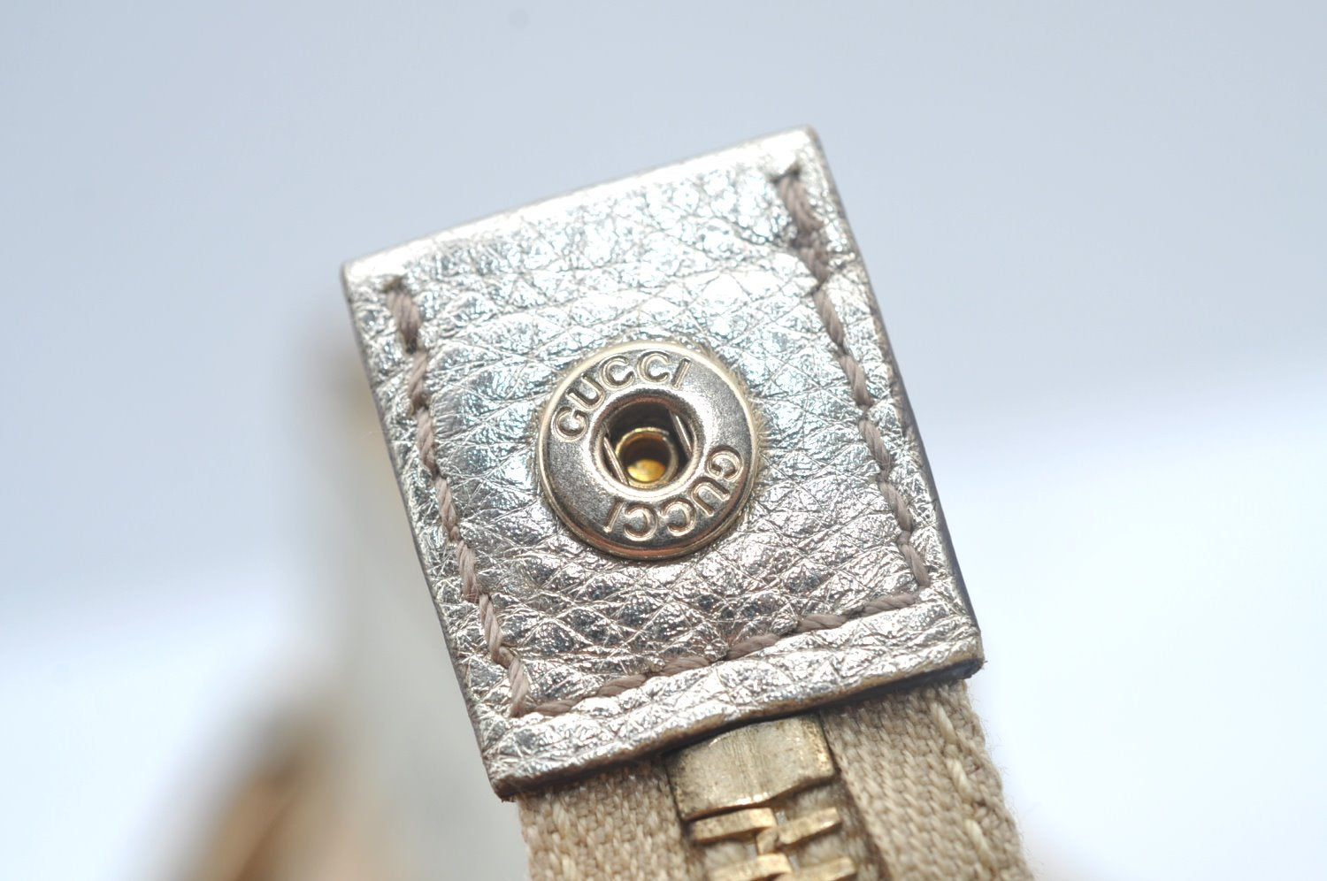 Authentic GUCCI Abbey Shoulder Tote Bag GG Canvas Leather 141471 Beige 6070J