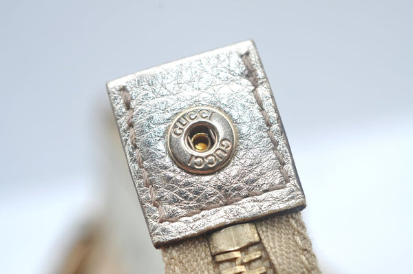 Authentic GUCCI Abbey Shoulder Tote Bag GG Canvas Leather 141471 Beige 6070J