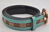 Auth GUCCI Interlocking G Belt GG Canvas Leather 85cm 33.5" 114874 Brown 6071J