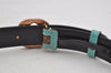 Auth GUCCI Interlocking G Belt GG Canvas Leather 85cm 33.5" 114874 Brown 6071J