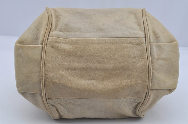 Authentic Chloe Ethel 2Way Shoulder Hand Bag Purse Leather White Cream 6072J