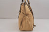 Authentic Chloe Vintage Paddington Leather Shoulder Tote Bag Beige 6073J