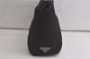 Authentic PRADA Vintage Knit Leather Shoulder Hand Bag Purse Black 6073K