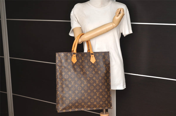 Authentic Louis Vuitton Monogram Sac Plat Hand Tote Bag M51140 LV Junk 6074I