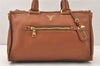 Authentic PRADA Vintage Leather 2Way Shoulder Hand Tote Bag Brown 6074K