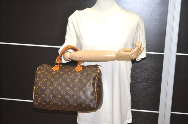Authentic Louis Vuitton Monogram Speedy 30 Hand Boston Bag M41526 LV 6075I