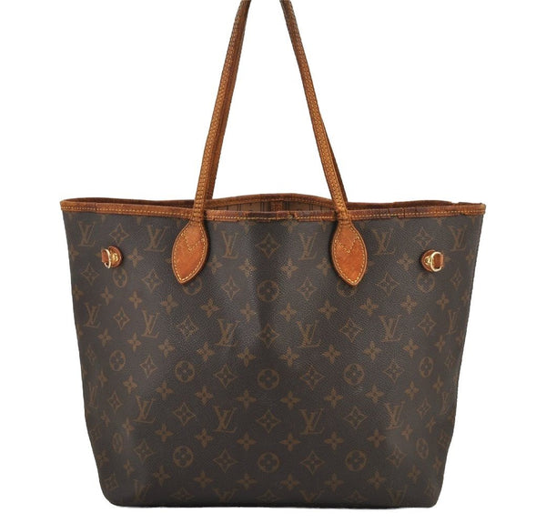 Authentic Louis Vuitton Monogram Neverfull MM Tote Bag M40156 LV Junk 6075J