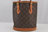 Authentic Louis Vuitton Monogram Bucket PM Shoulder Tote Bag M42238 Junk 6076J